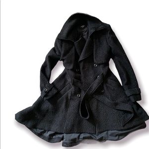 BEBE belted flare skirt double-breasted trench coat